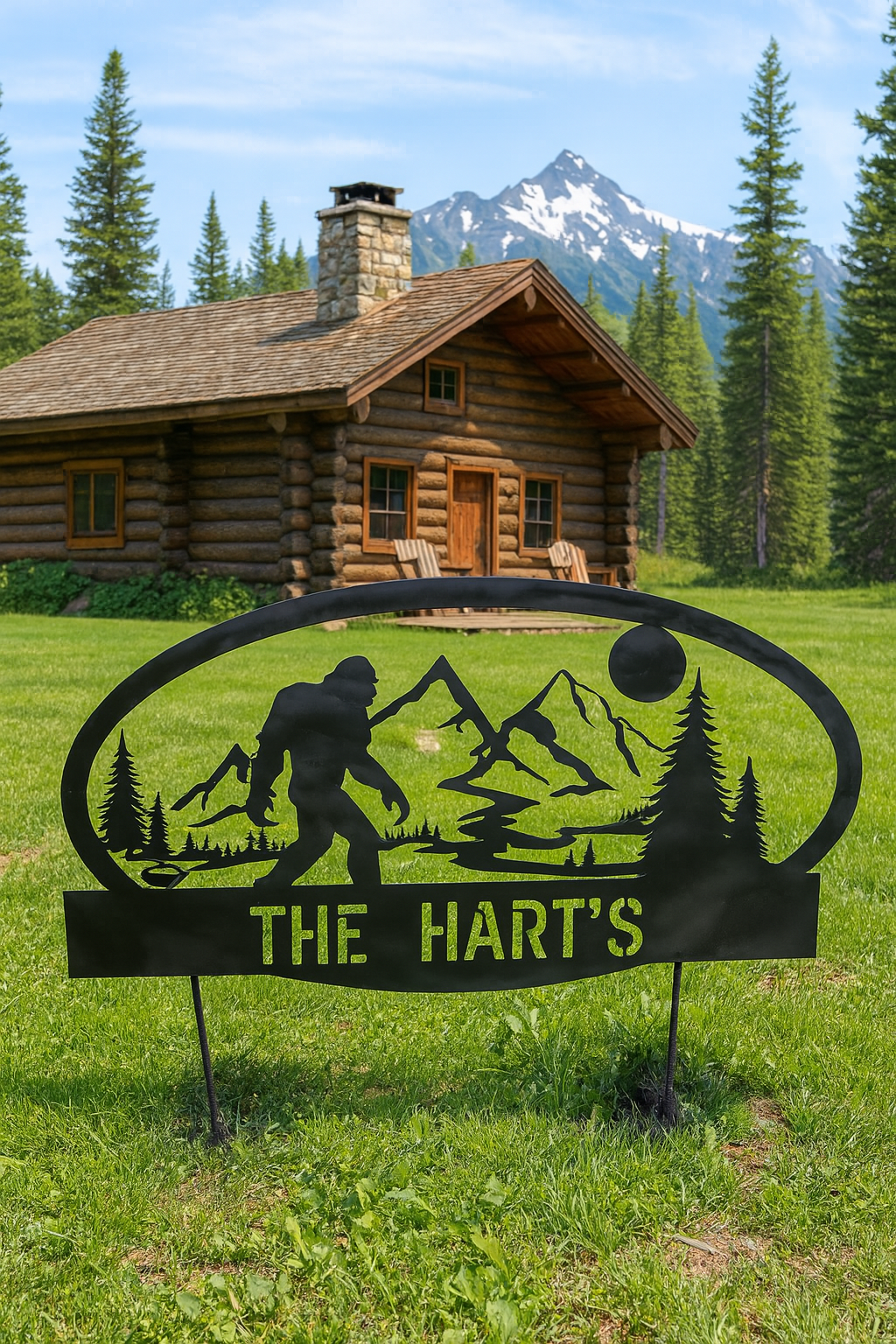 Custom Bigfoot Metal Yard Sign