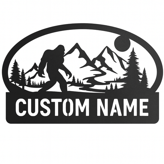 Custom Bigfoot Metal Yard Sign