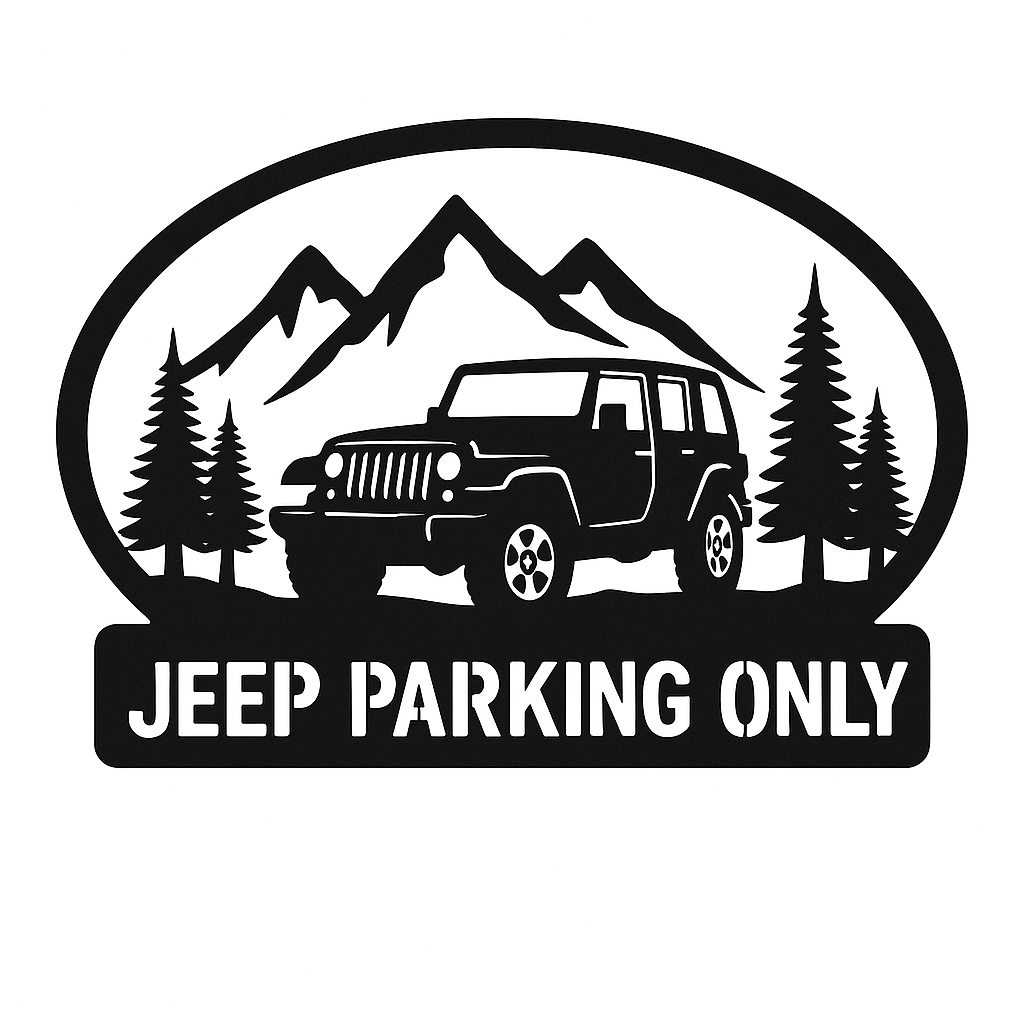 Jeep Parking Only Metal Sign – 24" x 48" | Rugged Outdoor Style