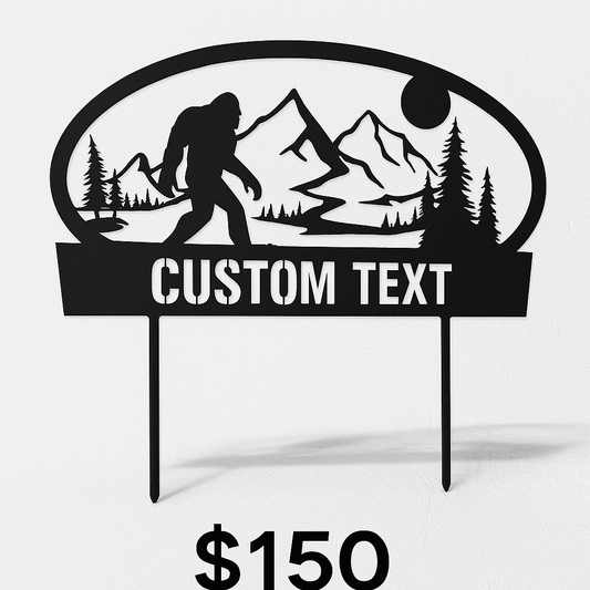 Custom Bigfoot Metal Yard Sign